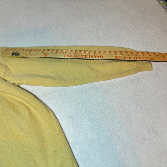 Linda Allard For Ellen Tracy Yellow Lambs Wool And Angora Hair Sweater Size S - Picture 8 of 10